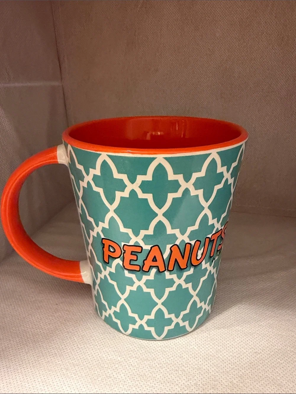 Peanuts Lucy Teal and Orange Ceramic Coffee Mug